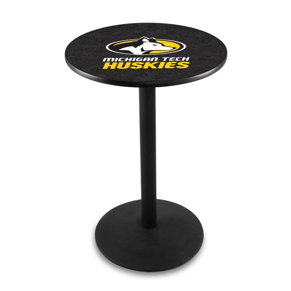 36" Blk Wrinkle Michigan Tech Pub Table